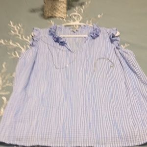 Crown & Ivy ruffled sleeveless top.  Adorable!